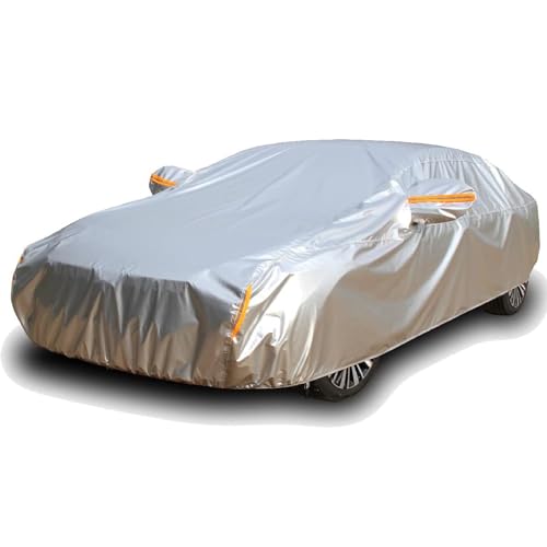 Image of Tecoom 600D Heavy Duty Multiple Layers Car Cover Waterproof All Weather Fit for Ford Crown Victoria, Cadillac DTS Mercury Grand Marquis Lincoln Continental Town Car Chevy Caprice etc. Soft Fleece /Lock