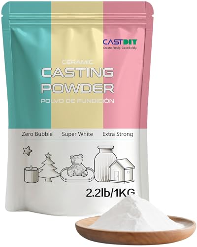CASTDIY Casting Powder 1 kg Zero Bubbles Super White Super Hard Odorless Plaster Gypsum Powder for Silicone Molds 30 Minutes Demold Suitable for Handicrafts Decorations Plaster Statues DIY