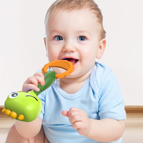 HAOHAOSHUA 8pcs Baby Rattles Toys Set for 3+ Months,Easy-Grasp Ball,Plastic Ringdrum,Barbell Rattles,Shakers and Teethers,BPA-Free,Lightweight,Unisex,Baby Gift