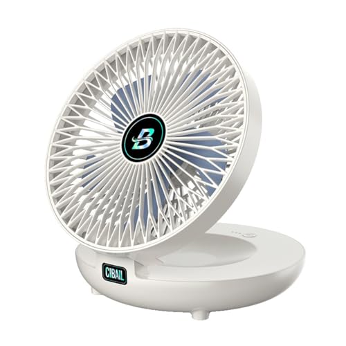 Koolenry Ventilador de Escritorio Plegable 2 en 1, Aire Acondicionado Portátil, Ventilador Montado en la Pared, Recargable con 3 Velocidades para Oficina en Casa, Color
