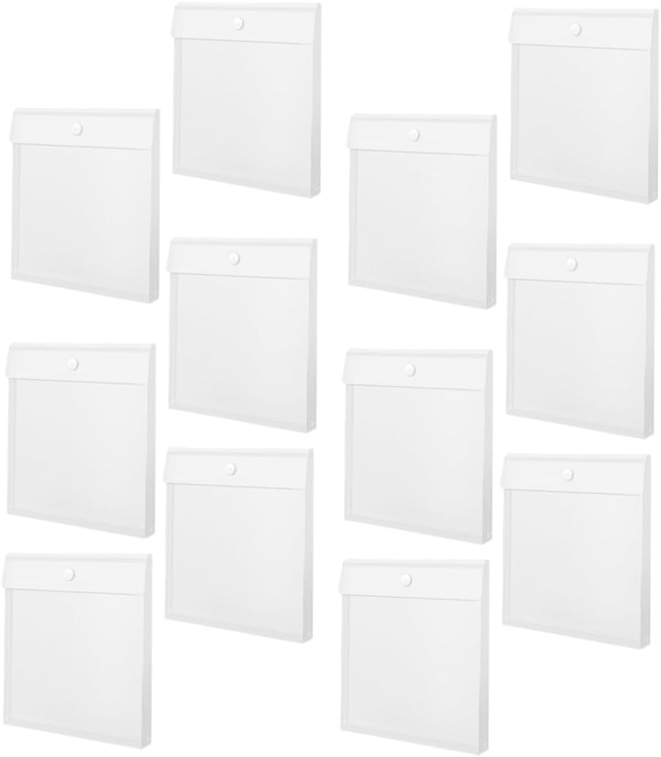 Holibanna 12Pcs Plastic Document Folders Secure Closure Craft Paper Storage Organizer for Vinyl Photos Paper Files Durable Material Efficiently Organizes Scrapbook Paper