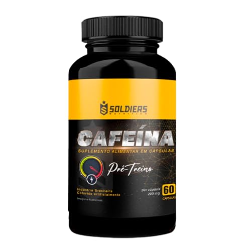 Cafeína 60 Caps - 200mg - Termogênico - 100% Pura - Soldiers Nutrition