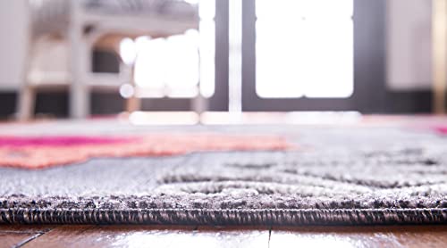 Unique Loom Outdoor Modern Collection Area Rug - Chicago (6' 1" X 9' Rectangle, Brown/ Orange) #TOP4
