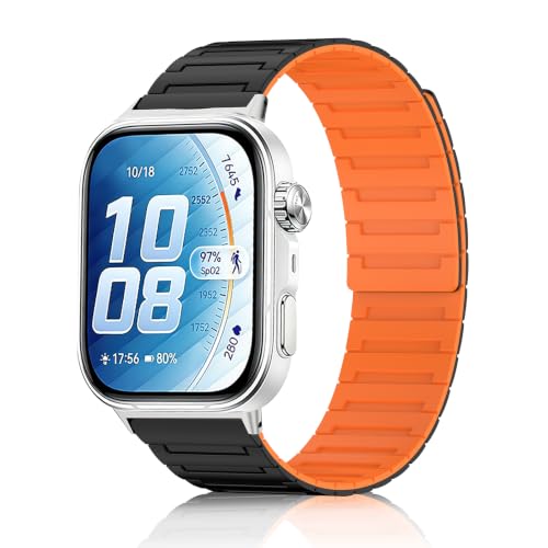 [CeiLarv] �o���h Huawei Watch Fit 5 Pro/Fit 5 / Huawei Watch Fit 4 Pro/Fit 4/Fit 3 �p ���C �V���R�� ���v�x���g�}�O�l�b�g�� �ւ��x���g �X�|�[�c �ʋC �_�炩�� �h�� �h�� ��