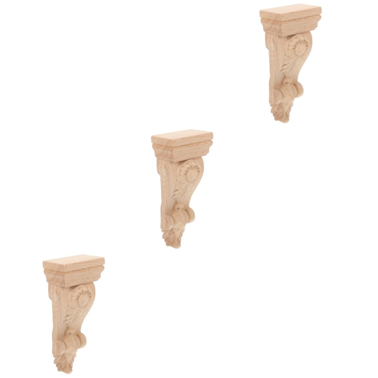 jojofuny 3stücke Holzverzierte Ecke Applikation Aus Massivholz Dekorative Römische Säule Für Wandgestaltung Für Möbel Und Innendekoration Kunstvolle Schnitzerei Für Eleganten