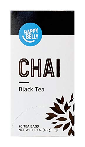 Image of Amazon Brand - Happy Belly Chai Black Tea Bags, 20 Count