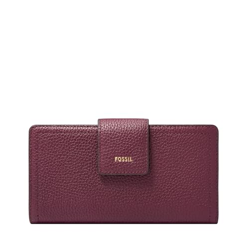 Image of Fossil Women's Logan Leather Wallet RFID Blocking Tab Clutch