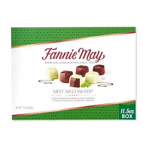 Fannie May, Milk Chocolate Holiday Gifts, Mint Meltaways, Chocolate Gift Box, 11.5 oz Cover