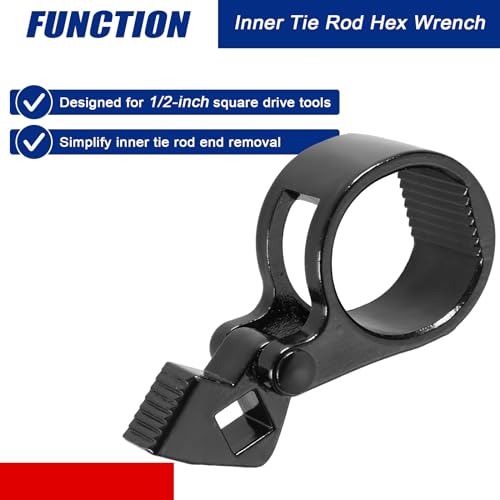 NYXOVA Inner Tie Rod Hex Wrench Repair Removal Tools, Universal Inner Tie Rod End Remover Tool Kit, Multifunctional Rudder Wrench 27mm-42mm for Car Truck SUV Motorcycle