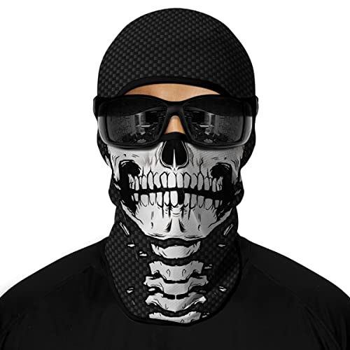 Red Plume 3D Balaclava Ski Mask Motorcycle Full Face Mask Outdoor Tactical Hood Headwear Mask Ghosts Skull Mask Men Women For Halloween cover