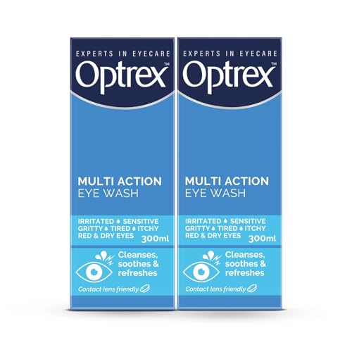 Optrex Multi-Action Eye Wash Solution Suitable for Tired Uncomfortable Irritated Eyes 300ml Optrex Eye Wash Solution (Pack of 2)