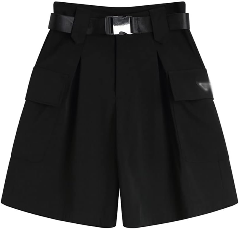 Women Harajuku Shorts with Belt Loose Casual Gothic Streetwear Trouser