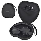 Ordlyne Premium Felt Over-Ear Headphone Case Compatible with JBL for KVIDIO for TOZO Soundcore Anti-Crush Hard Shell Travel Storage Bag with Cable Pocket&Carabiner for Commuters&Gym -Box Only (Black)