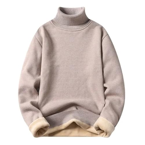 Men's Winter Fleece Turtleneck Sweater - Fashion Knitted Pullover Men's Solid Color Warm Knitting Pullover Sweater2