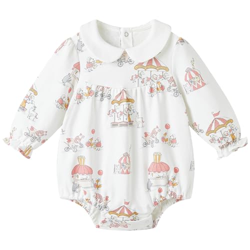 Image of pureborn Baby Girls Boys Bodysuit Super Soft Cotton Romper 0-24 Months