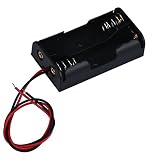 Kunststoff-Batterieladegerät mit Drahtbox für Zwei -Akkus inklusive Kabelhalter zur geordneten Aufbewahrung (Black, One Size)