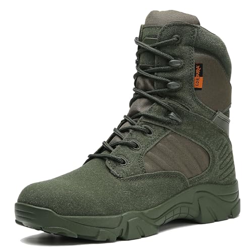 Image of Kervaky Men's Military Tactical Boots Lightweight Work Boot Non-Slip Breathable Jungle Desert Combat Boots