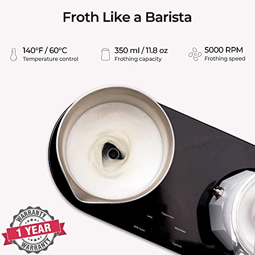 SEVEN&ME Espresso Coffee Machines with Milk Frother Coffee Maker with One-Click Operation, Cappuccino Machine and Latte Machine 60ml Single Serve Barista-Quality Expresso Coffee Machines at Home