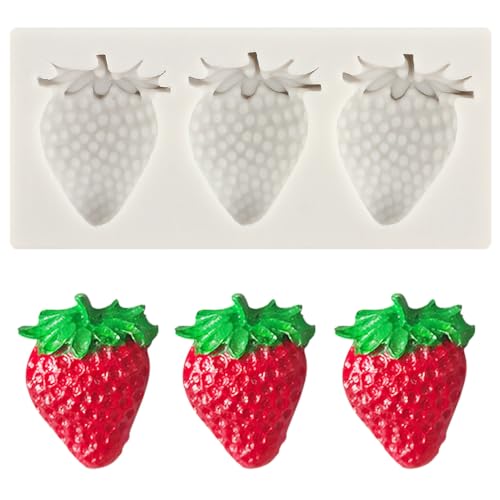 FCKEMLDS Strawberry Fondant Molds Mini Fruit Chocolate Cake Decorating Silicone Molds For Cupcake...