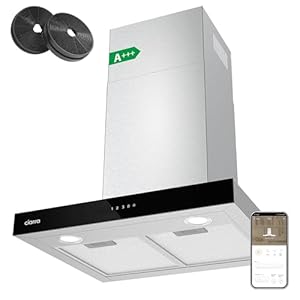 Ciarra Dynamic A+++ afzuigkap roestvrij staal glas wit