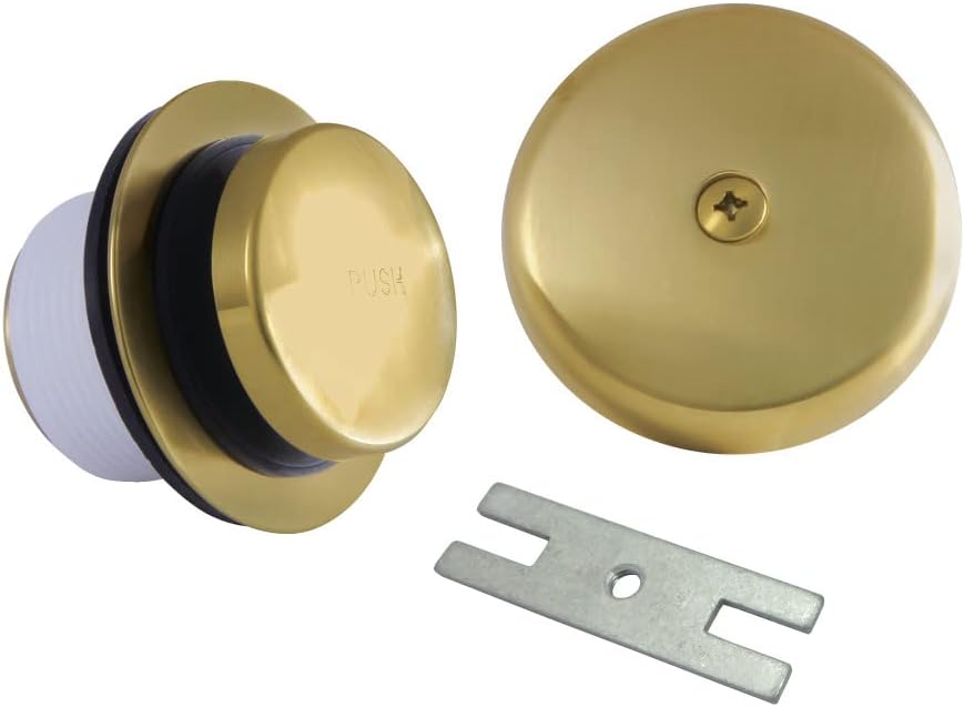 Kingston Brass DTT5302A7 Easy Touch Toe-Tap Tub Drain Kit, Brushed Brass