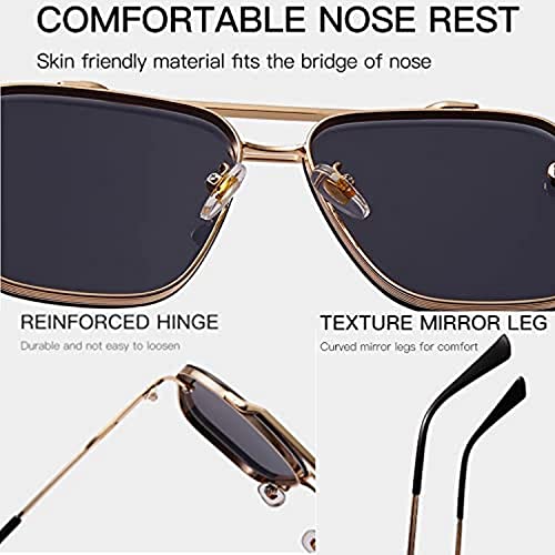 Image of Dervin UV Protected Driving Pilot Gradient Square Metal Body Sunglasses for Men and Women