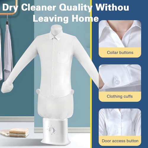Portable Ironing Machine Steam, Hands Free Automatic Ironing Machine, Iron 8 Minutes Quick Ironed Dry, Gentle Airflow Technology for Shirts/Pants