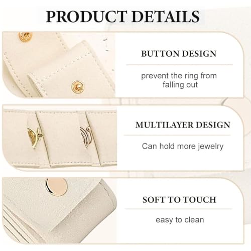 3pcs Mini Travel Jewelry Bag, Jewelry Organizer, Mini Pouch, Foldable Multifunctional Travel Jewelrys Roll Pouch, All-In-One, Can Be Carried With You, Suitable For Travel, Gift Givin4