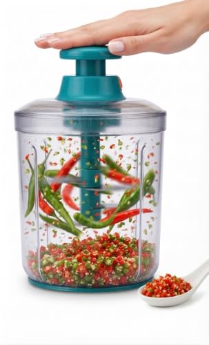 Image of Chilli Cutter & Push Chopper Combo Pack, Manual Vegetable Chopper