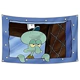 IIDEA Octopus Cartoon Funny Wall Tapestry Flag 5x3 Feet Durable Hanging Meme Banner with Brass Grommets for College Dorm Bedroom Man Caves Outdoor