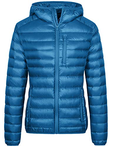 Wantdo Women's Packable Down Jacket Lightweight Puffer Jacket Hooded Winter Coat