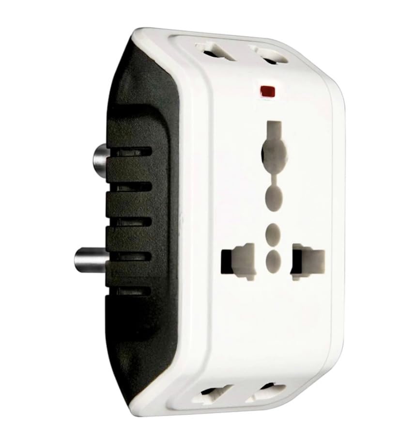 Golden 6A 3 Pin Multiplug Travel Adapter with Universal Socket | 3 Pin Multi Plug Universal Socket (White) (B0DF7WC6G9) Amazon Price History, Amazon Price Tracker