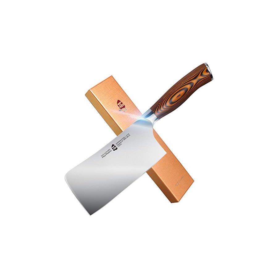 TUO-Meat-Cleaver-Knife-6-Bone-Chopping-Butcher-Knife-Heavy-Duty-Meat-Chopper-German-High-Carbon-Steel-Pakkawood-Handle-Fiery-Phoenix TUO Meat Cleaver Knife - 6" Bone Chopping Butcher Knife, Heavy Duty Meat Chopper, German High Carbon Steel & Pakkawood Handle Fiery Phoenix