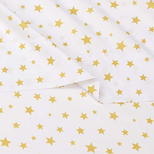 Amazon Basics SS34GSTDLR Kid'S Soft Easy-Wash Lightweight Microfiber 3-Piece Sheet Set, Toddler, Multi Color, Starry Stars thumb #3