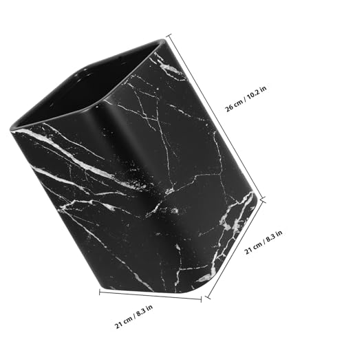 Caneca de basura moderna con patrón de mármol negro miniatura 2
