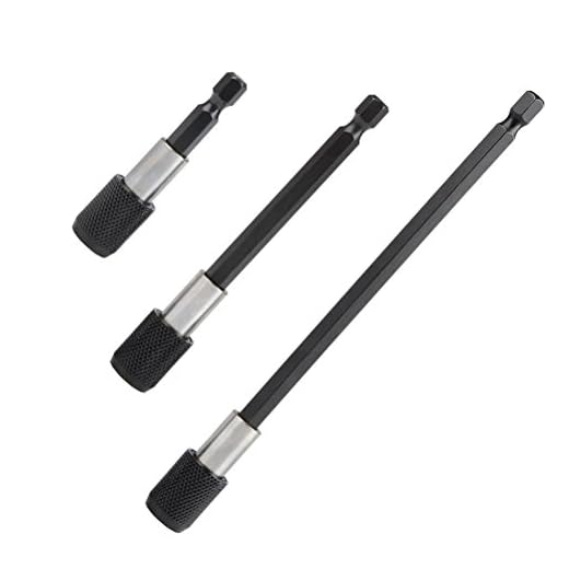 FOROREH Magnetisk skruvmejsel bithållare 60 mm/100 mm/150 mm 1/4 tum hexskaft snabbt byte borr förlängningsbit set – 3 st