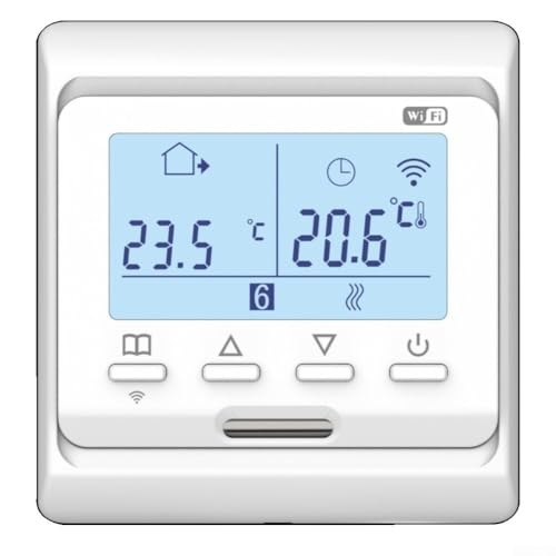 Termostato digital LCD para calefacción por suelo radiante con control preciso de temperatura y ajustes programables para una gestión eficiente de la calefacción del hogar (WIFI Water3A)