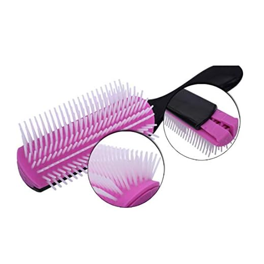 JUNYYANG (Svart/rosa) Nio rader kammar hårborste massage kamma håret och hårbotten Scissors (Färg: Rosa) Hår klippning