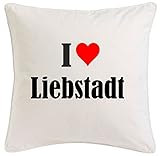 I Love Liebstadt Kissenbezug aus Mikrofaser in der Größe 40cm x 40cm mit Reißverschluss