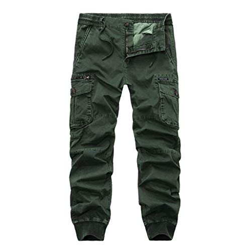 Pantalon cargo pour homme en coupe classique unie avec poches