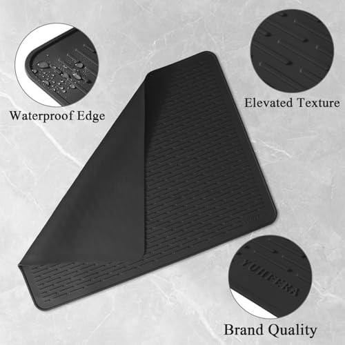 Silicone Top Cover for Electric Stove - Mat for Glass Top, Glass Cooktop Protector, XL Dish Drying Mats For Kitchen, Electric Oven Covers (Black,28 x 20)