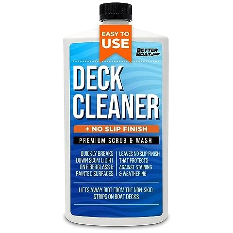Boat Non Skid Cleaner Deck Cleaner for Boat Wash Soap Marine Grade Fiberglass Aluminum Boat Cleaner to Clean Anti Stick Surface, Plastic, Vinyl, Composite Floor & Hull Sealant Cleaning Supplies 32oz Cover