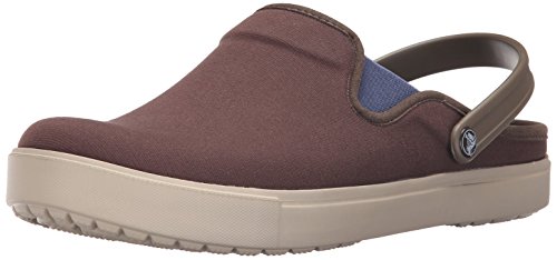 crocs Unisex Citilane Canvas Mule, Espresso/Cobblestone, 13 Women M US/11 Men M US