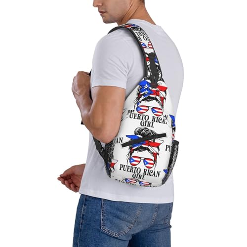 Mochila de pecho y bandolera blanca para deporte y viaje miniatura 7
