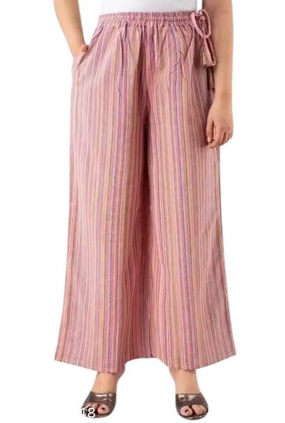 Cotton Regular fit Palazzo | Flared Palazzo Pants with Pocket for Women & Girls_1,Multi Pink 3XL-picture-39