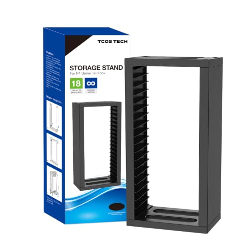Image of Video Game Disc Storage Holder Compatible with PS5, PS4, Xbox Series X|S and Xbox One, Game CD Organizer Tower, Disc Display Stand, Storage Rack for Video Games, Holds 18 Game Discs