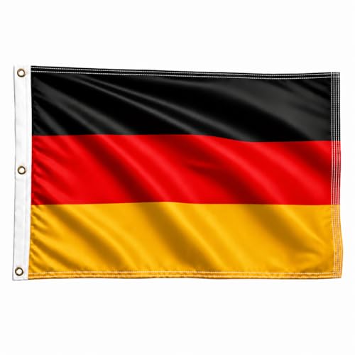 MYLUXY Premium Deutschland Flagge 150x250 cm XXL Hochwertige Fahne aus 300D Polyester 700g wetterfest & UV-beständig 4-fach genäht mit 3 Messingösen Bundesflagge für Innen- & Außenbereich