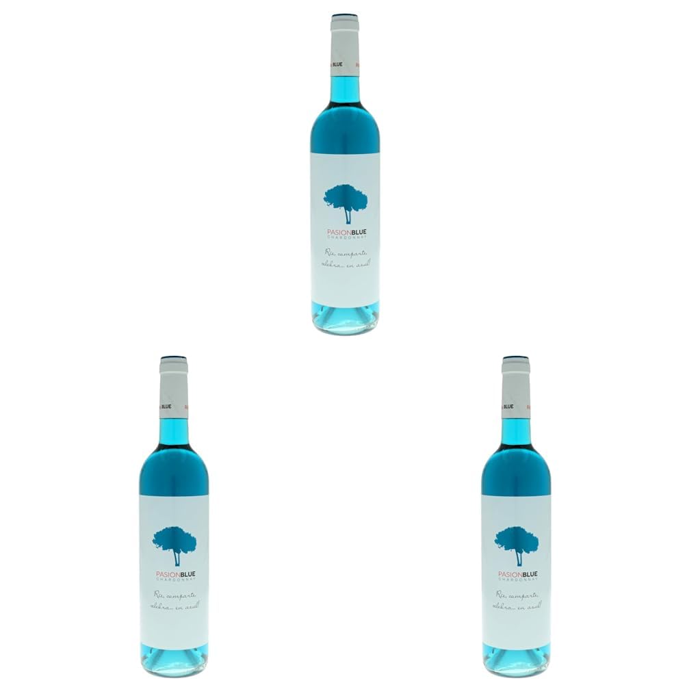 Blauwein Pasion Blue - Blauwein 100/100 Chardonnay - 9,5 ° - 75 cl Flasche (Packung mit 3)