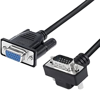 RIIEYOCA 90 Degree VGA Cable, Down Angle VGA Male to VGA Female Cable 1080P Full HD Computer Monitor Cable 0.5M (D)