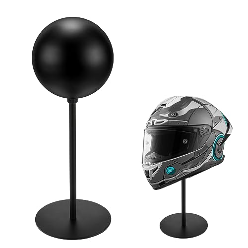 motofans® Helmet Stand Metal, Rotation Metal Stand Desktop Hanger Rack Helmet Stand Display for Motocycle Helmet, Caps,Hat, and Rugby Helmet